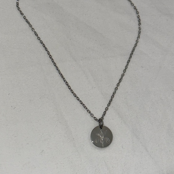 NWOT Iris Stainless Steel Pisces - February Birth Flower Necklace Mother’s Day - Picture 4 of 8